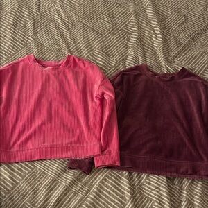 Pink and Burgundy Ribbed Sweaters